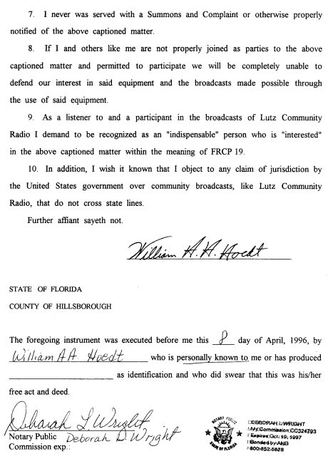 Hoedt Affidavit Page Two