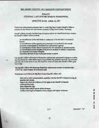 Written Policy of Local Rules for Federal Law Enforcement